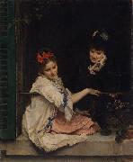 Women at a Window (nn02) Raimundo de Madrazo y  Garreta